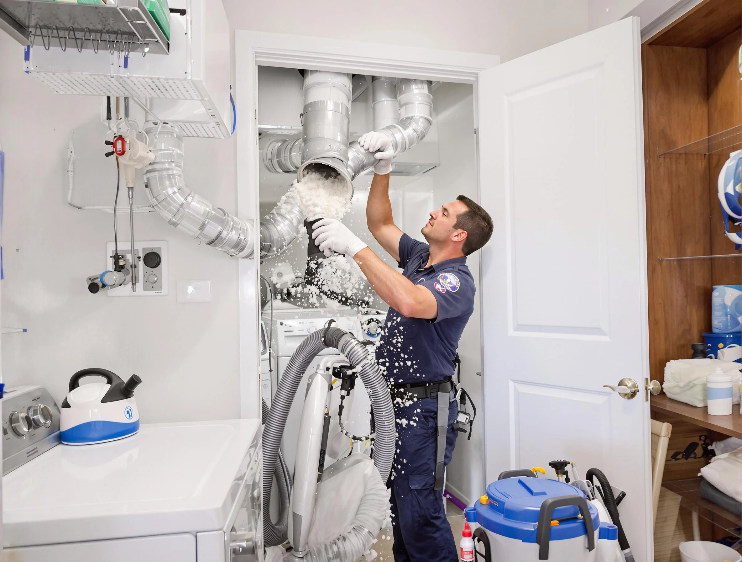 Mableton Dryer Vent Cleaning technician delivering thorough residential dryer vent cleaning service in Mableton